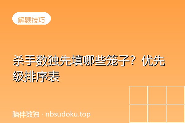 杀手数独先填哪些笼子？优先级排序表