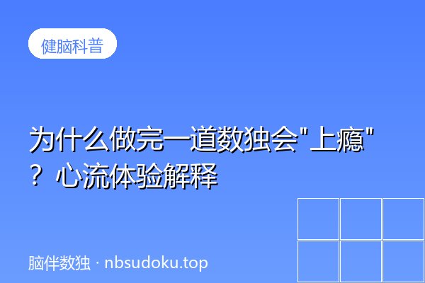 为什么做完一道数独会"上瘾"？心流体验解释