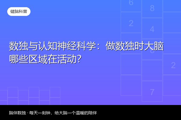 数独与认知神经科学：做数独时大脑哪些区域在活动？